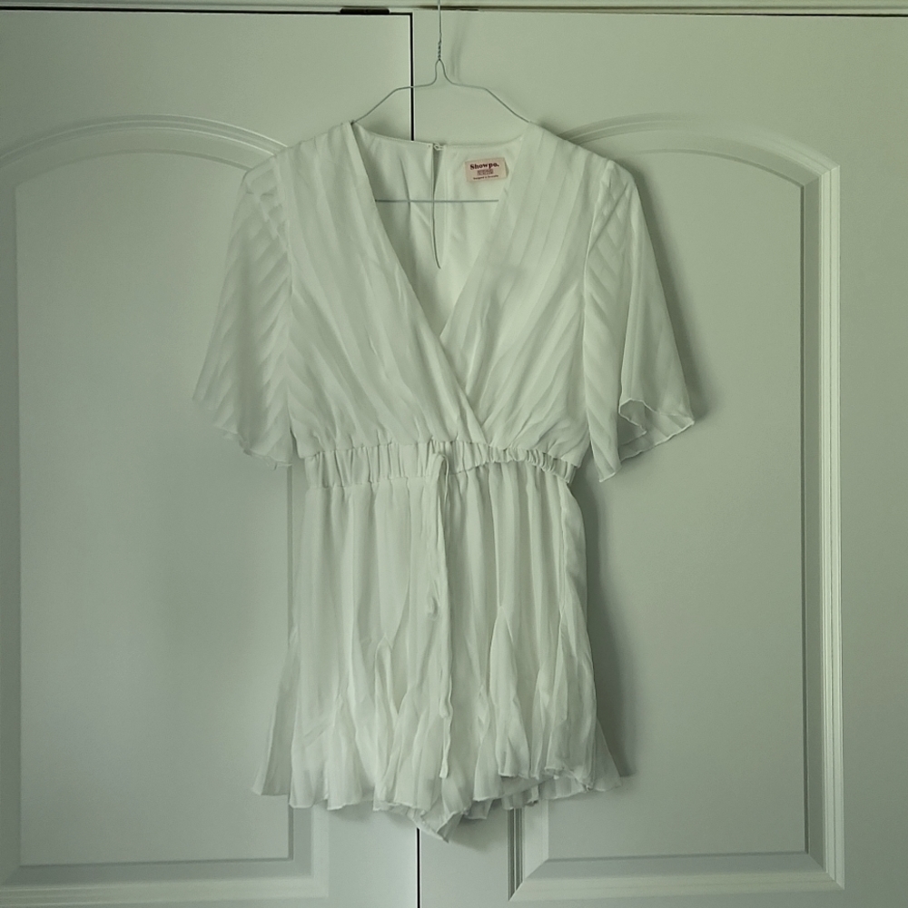 Showpo white romper, size US6.  Flowy and comfortable.